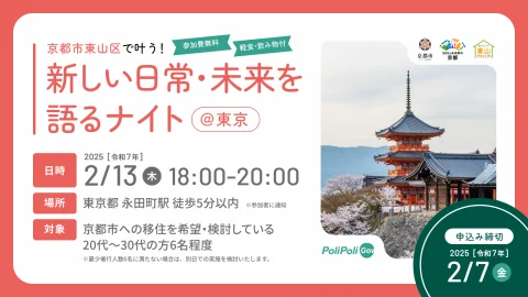 【京都市主催】京都市東山区で叶う！新しい日常・未来を語るナイト@東京