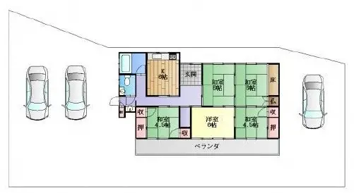 JR駅まで車で4分 駐車場が広い平家物件(No.08-4北大河原)